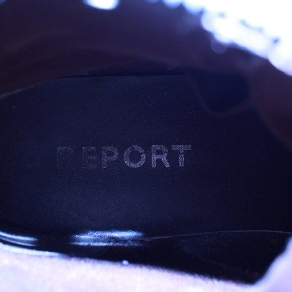 Report Size 8.5 Brown Faux Leather Lace Up Embellished NYLES Cap Toe Combat Boot - Picture 9 of 13